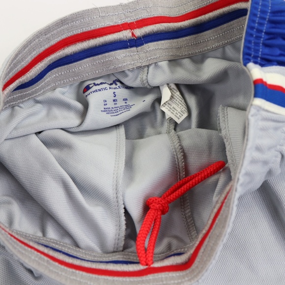 Champion Spell Out Striped Gym Shorts Gray Blue S - Picture 5 of 6